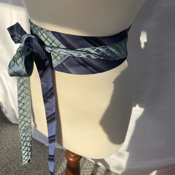 Custom handmade necktie obi wrap belt - Picture 3 of 11